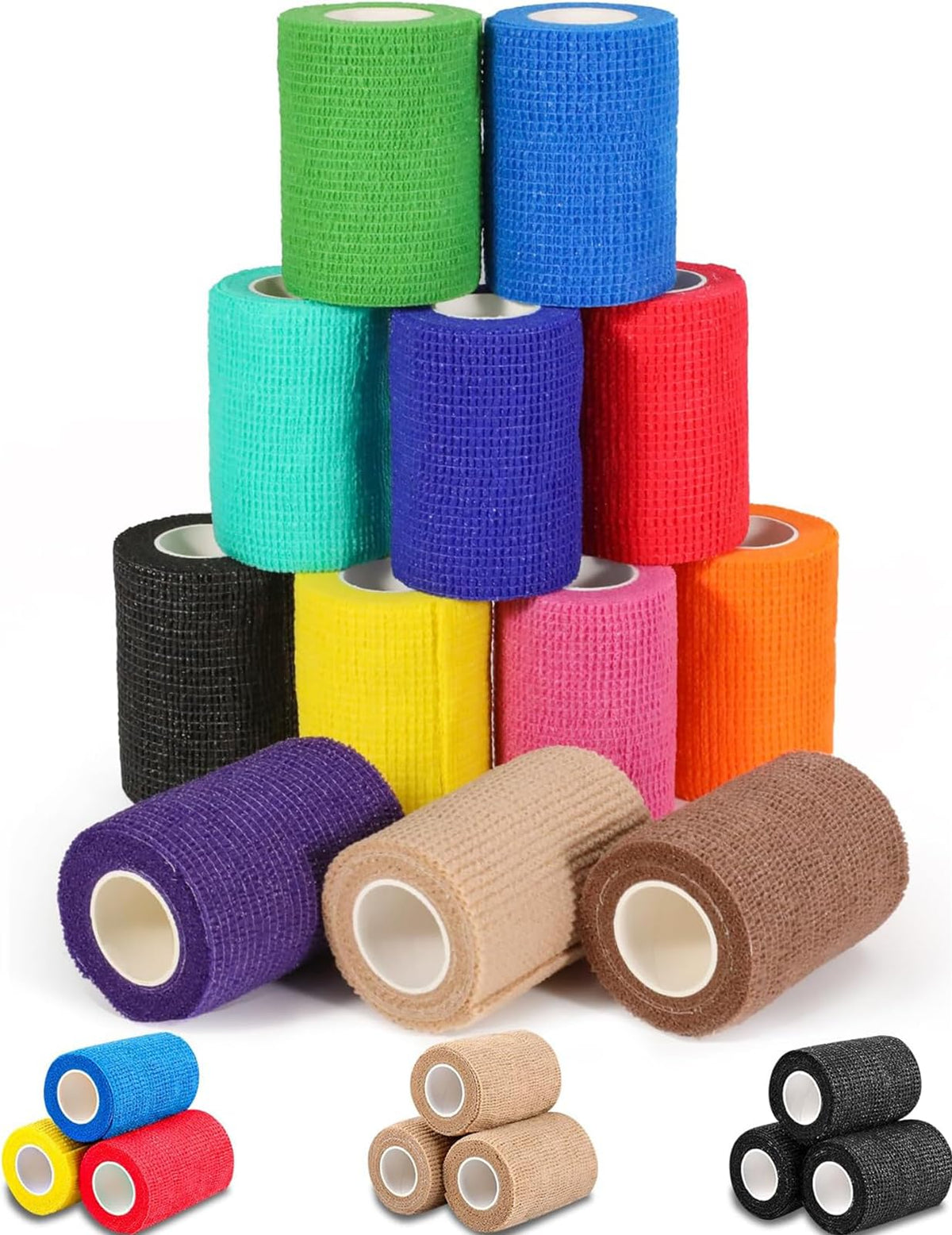 AZEN bandage wrap in assorted colors for versatile color coded wraps.