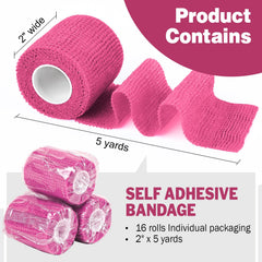 AZEN breathable elastic bandage wrap pink for skin-friendly compression