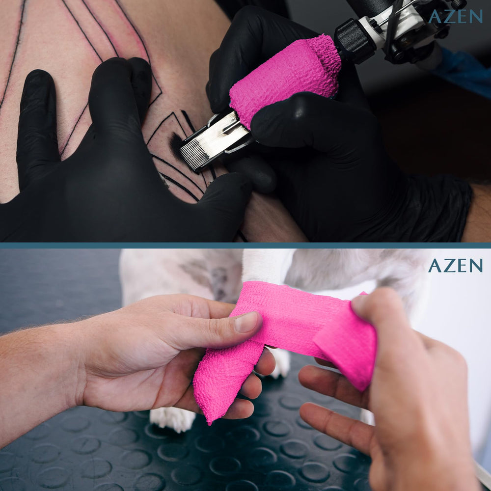 AZEN easy-tear bandage wrap pink tear-by-hand without scissors
