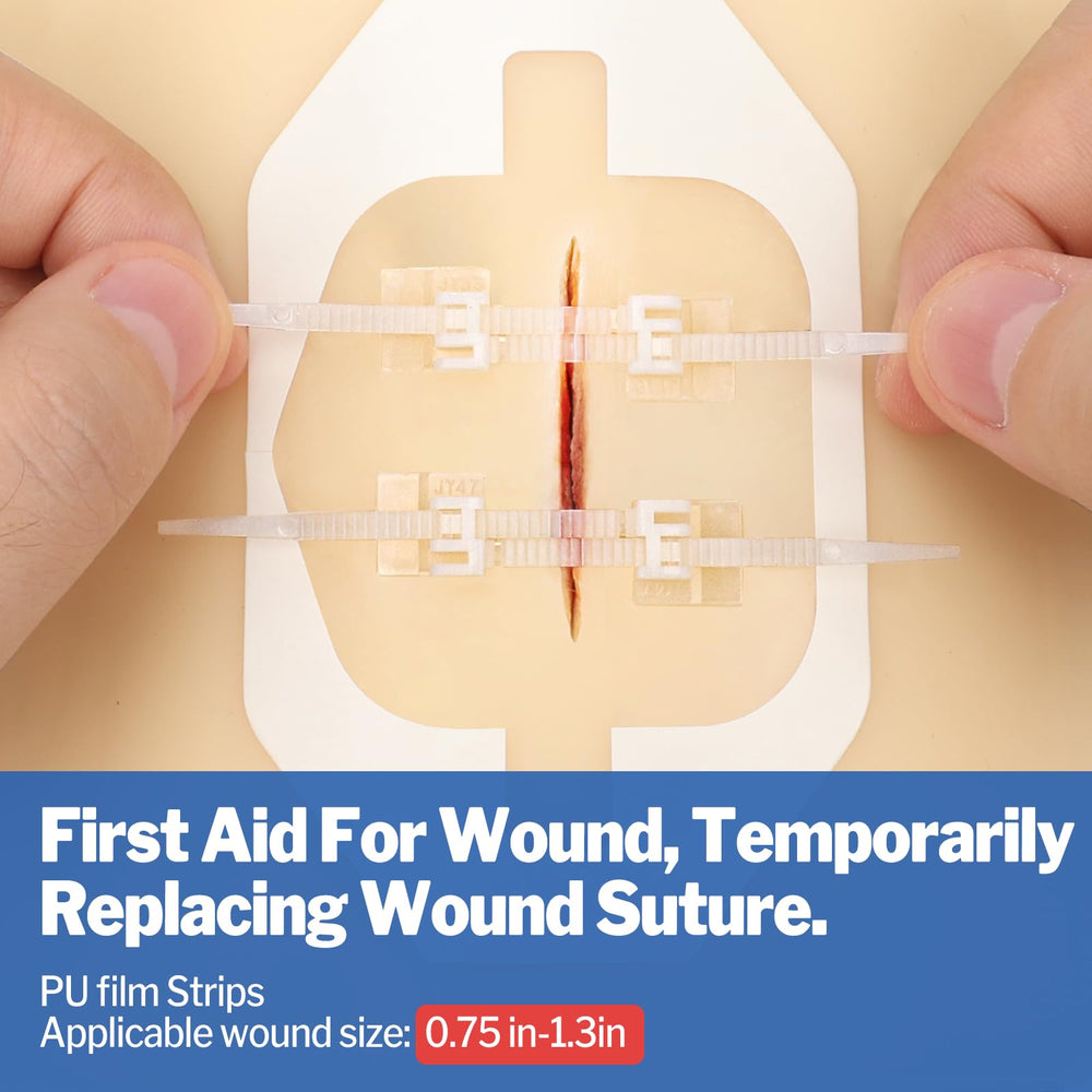 AZEN emergency wound closure device in use for secure protection.