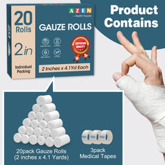 Close up of AZEN gauze roll texture showing soft nonstick material for gentle dressings.