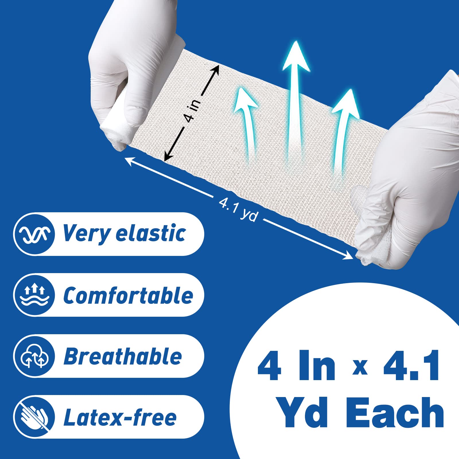 AZEN gauze roll detail highlighting breathable, cotton-elastic material