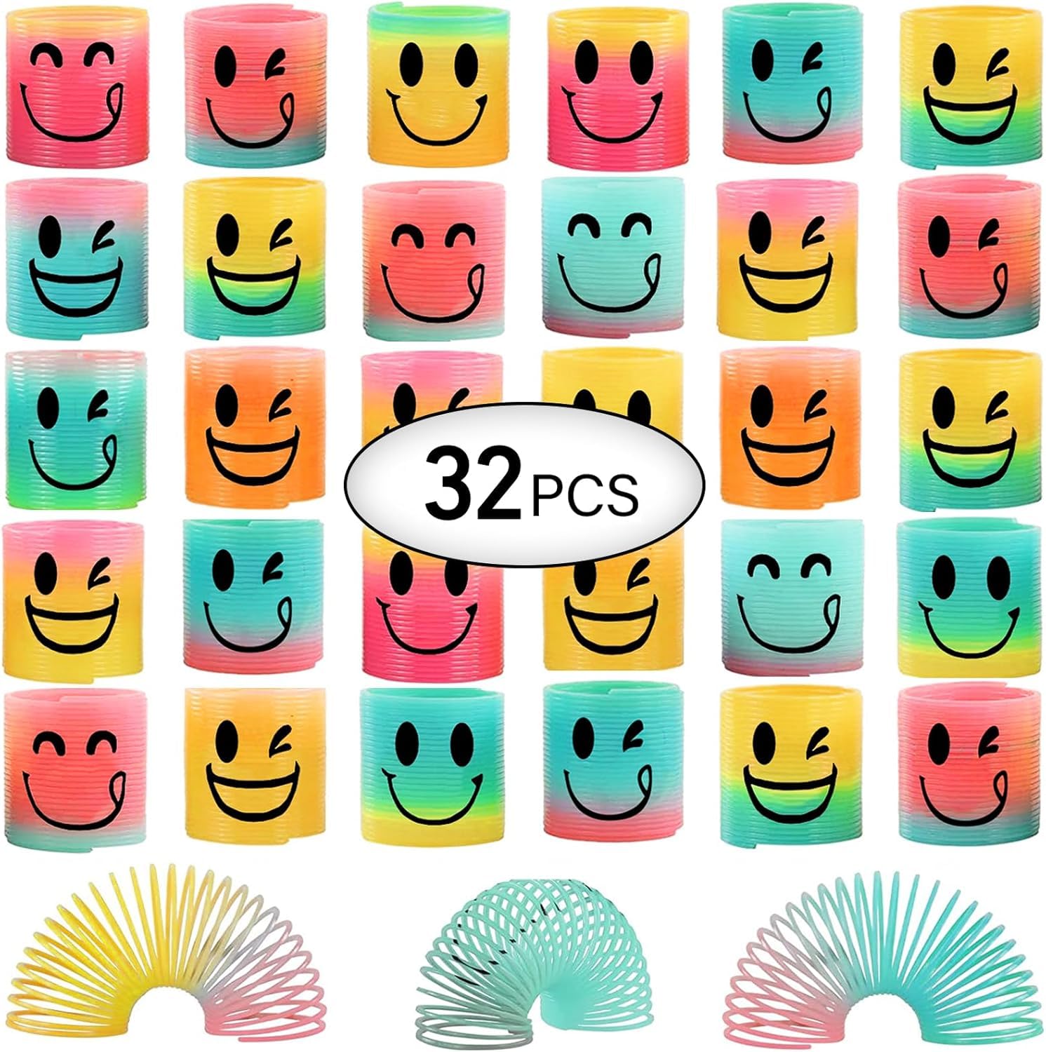AZEN spring toy with four smiling faces for kids