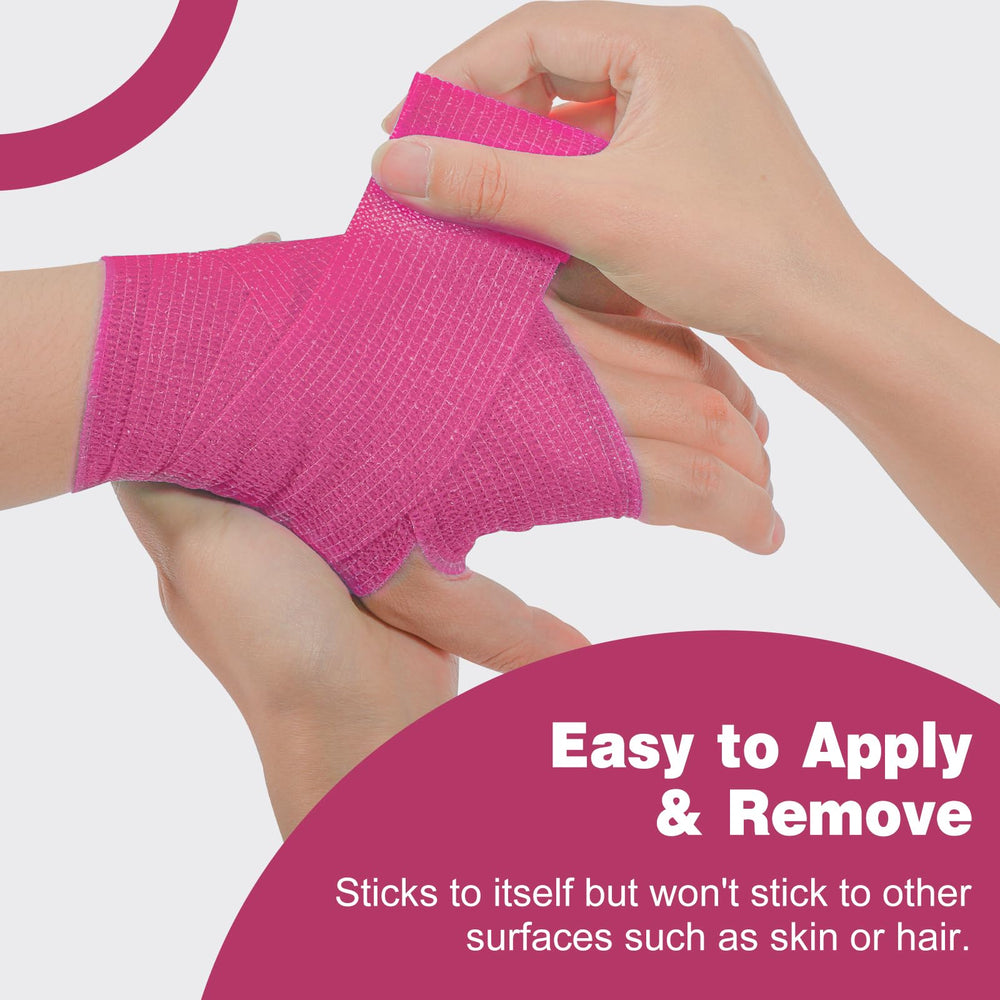 AZEN vet wrap bandage pink 2x5 yards secures pet dressings
