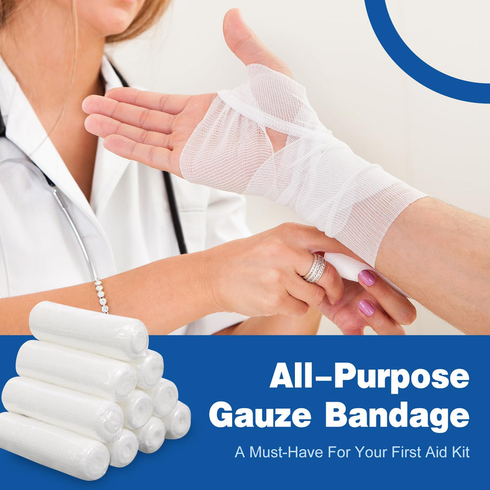 AZEN gauze rolls, individually packed for organized first aid kits