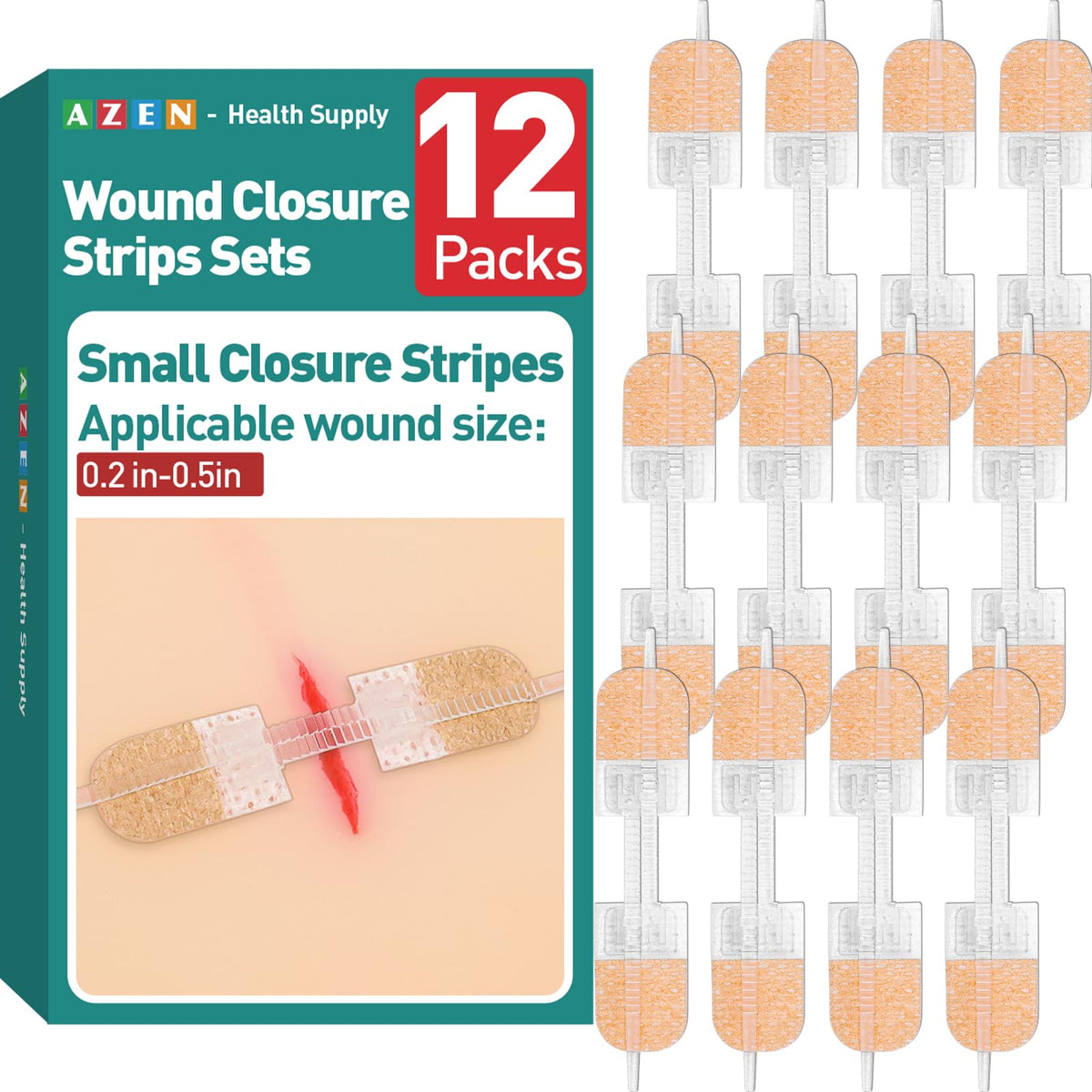 AZEN wound closure kit pack for quick, clean on-the-spot first aid.