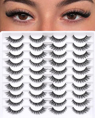 Azenlo false eyelashes with wispy style for natural daytime look.