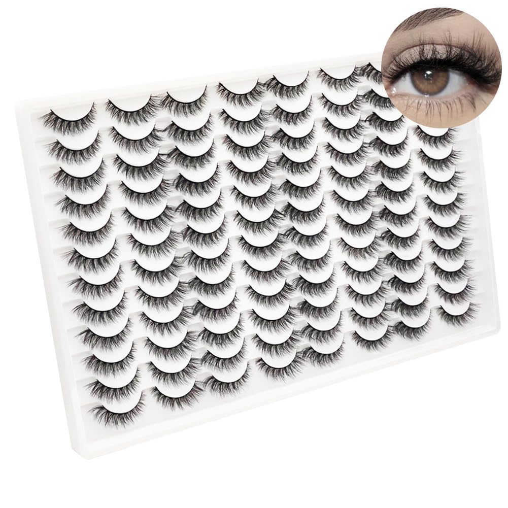 Azenlo false eyelashes 48-pair pack close-up with natural eyeliner-like finish.
