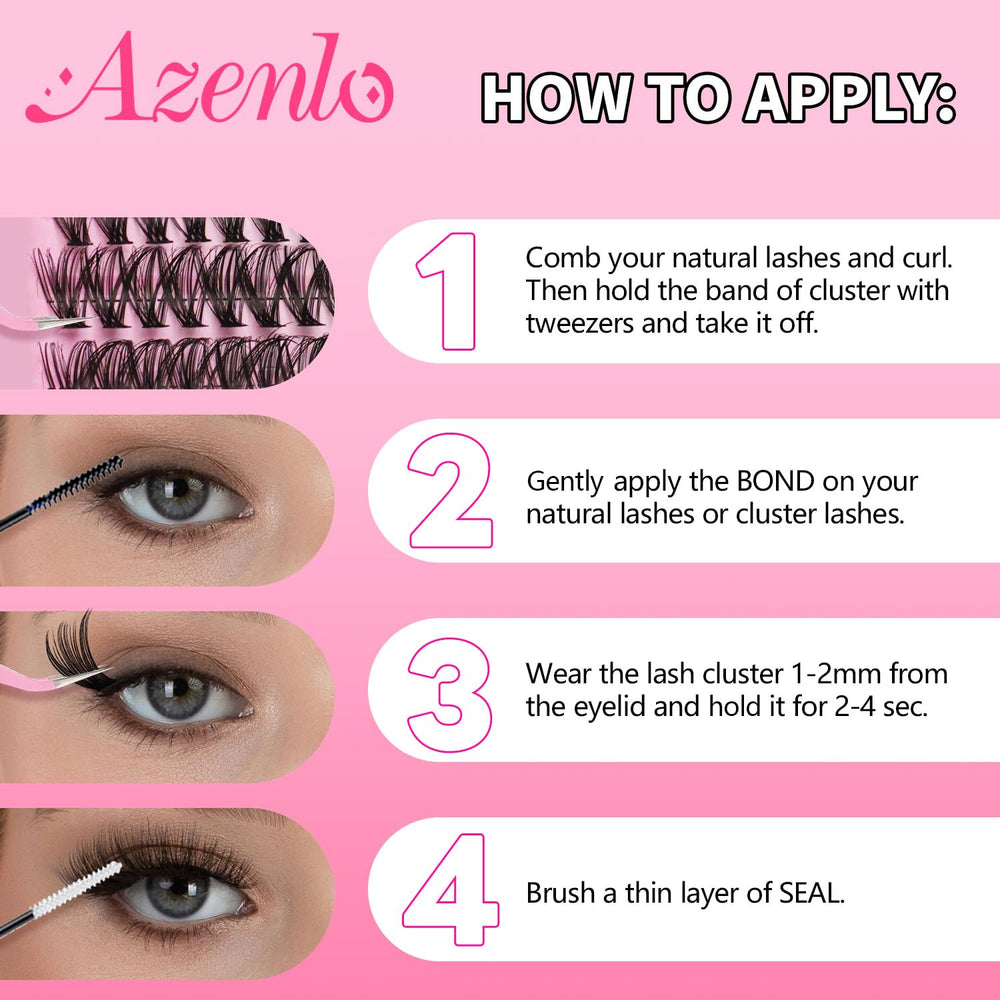 Azenlo final day-to-night lash look example