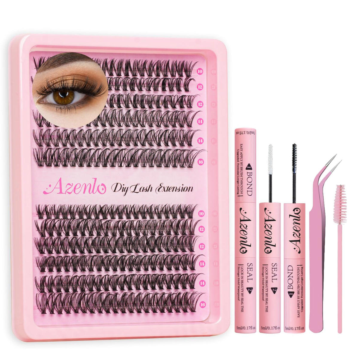 Azenlo lash clusters 30D-40D tray for lightweight, customizable volume