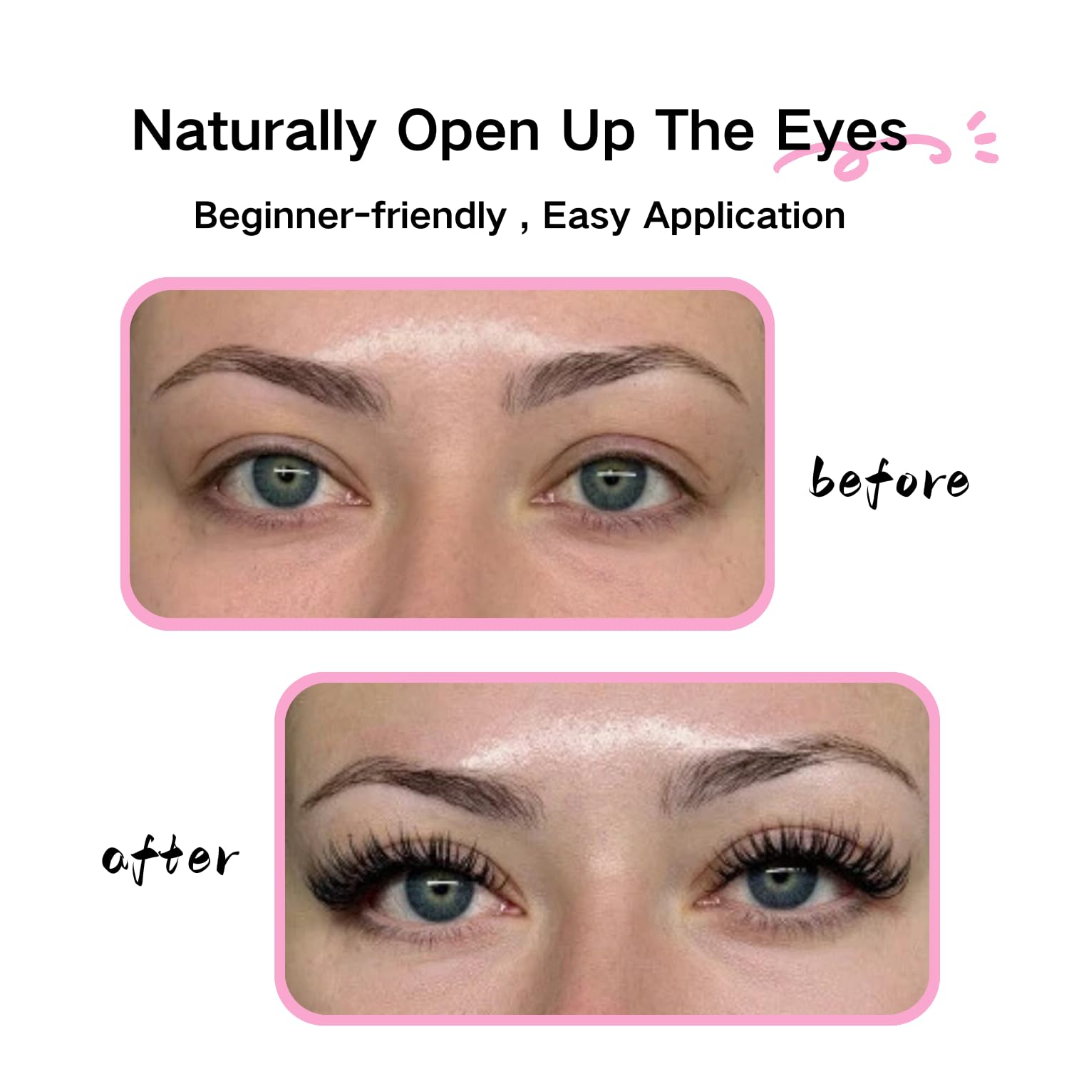 Azenlo lashes with long-lasting curl staying lifted all day.