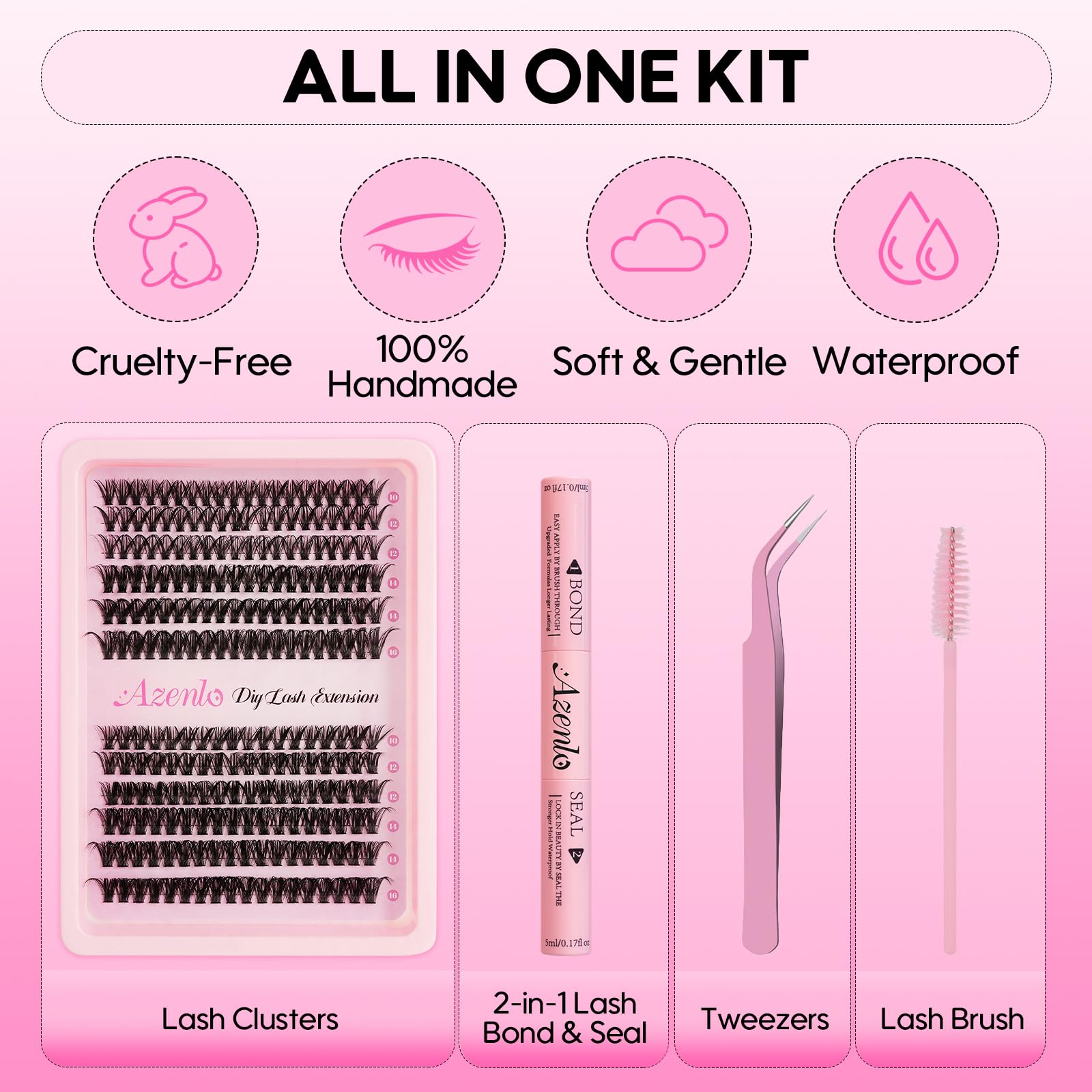 Azenlo soft PBT silk lashes feel light and comfortable