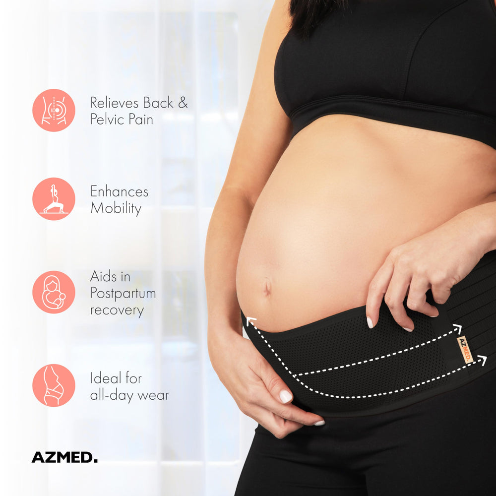 AZMED Maternity Belt closure with hook-and-loop for easy adjustment