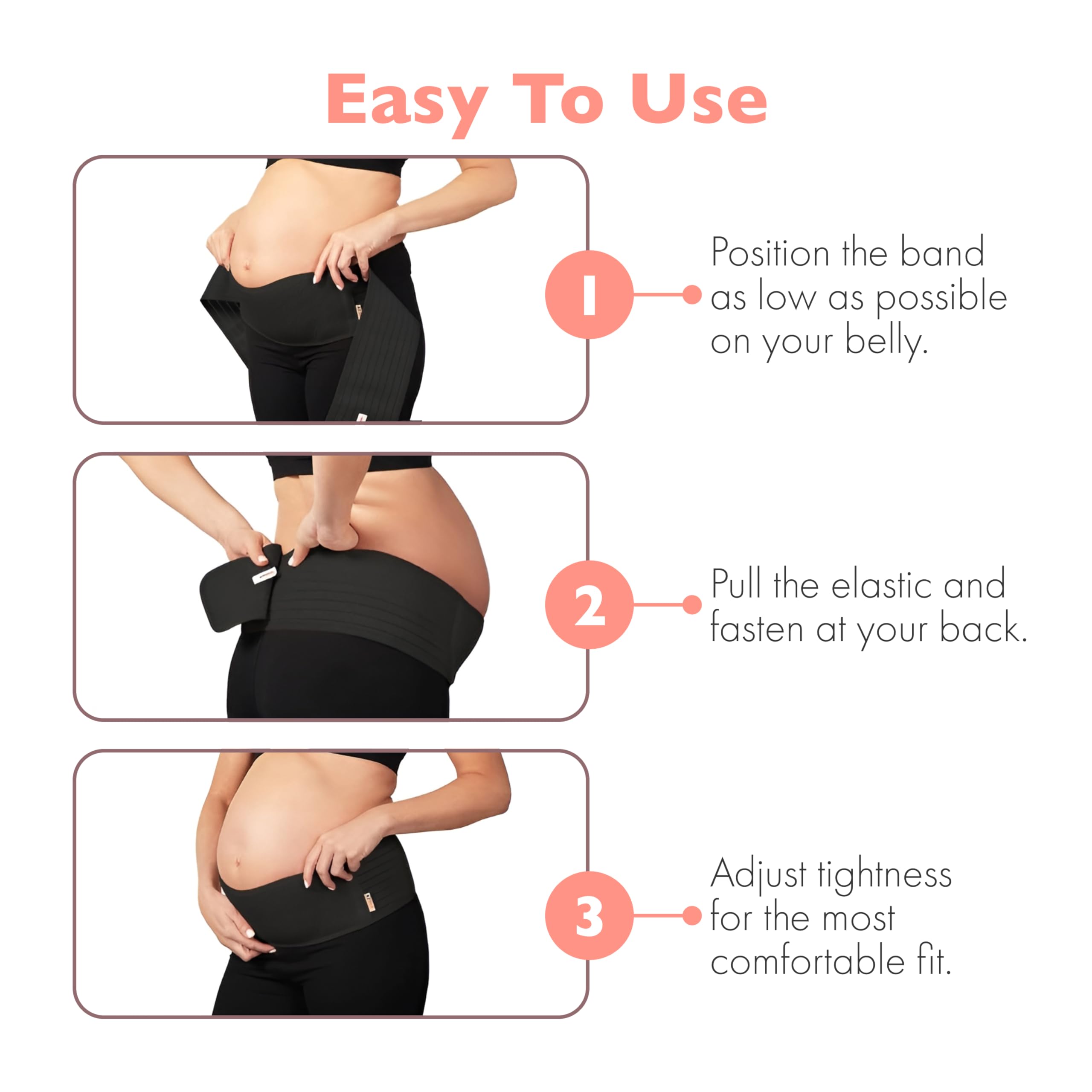 AZMED maternity belt packaging shown as practical and gift-ready