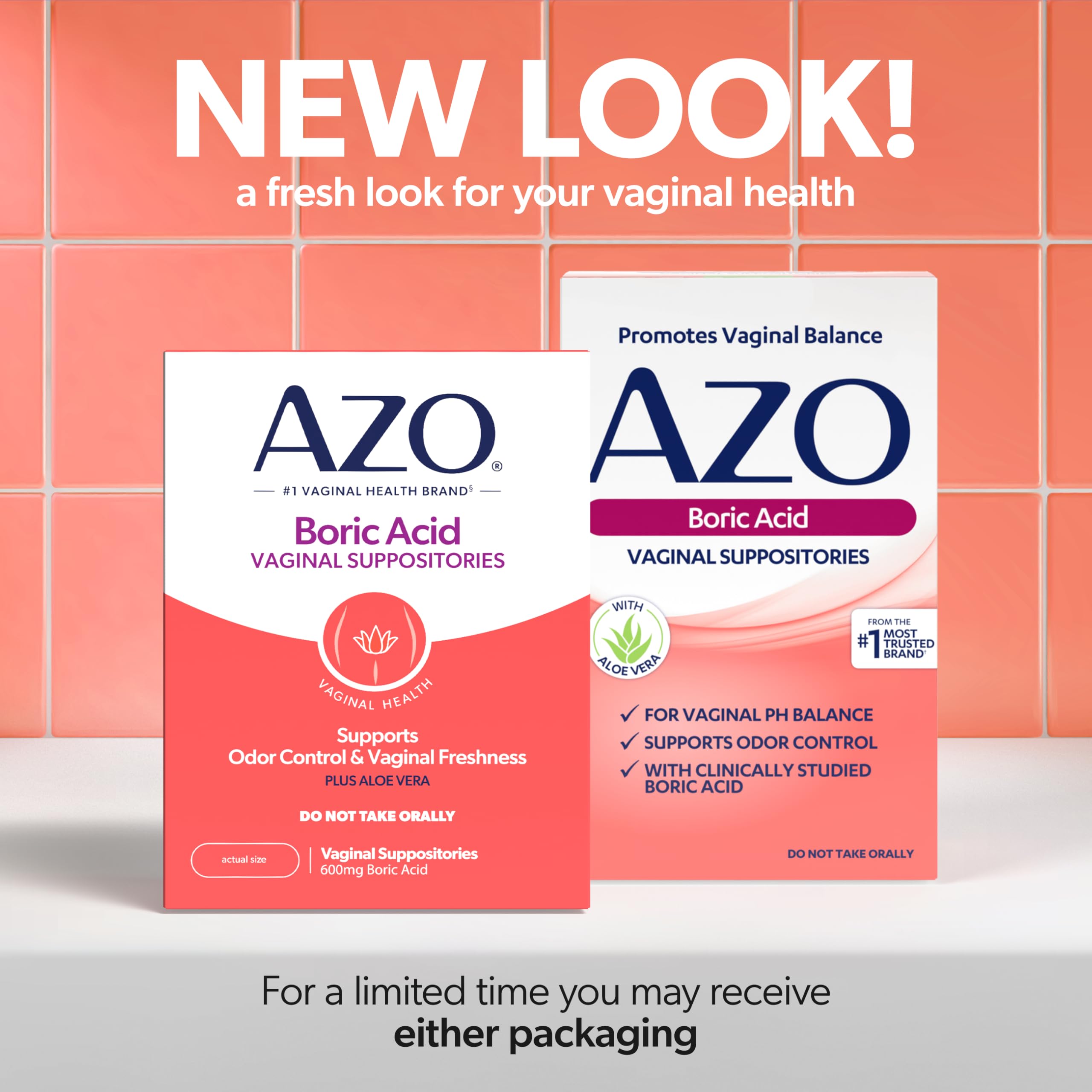 AZO Boric Acid blister pack for convenient daily use.