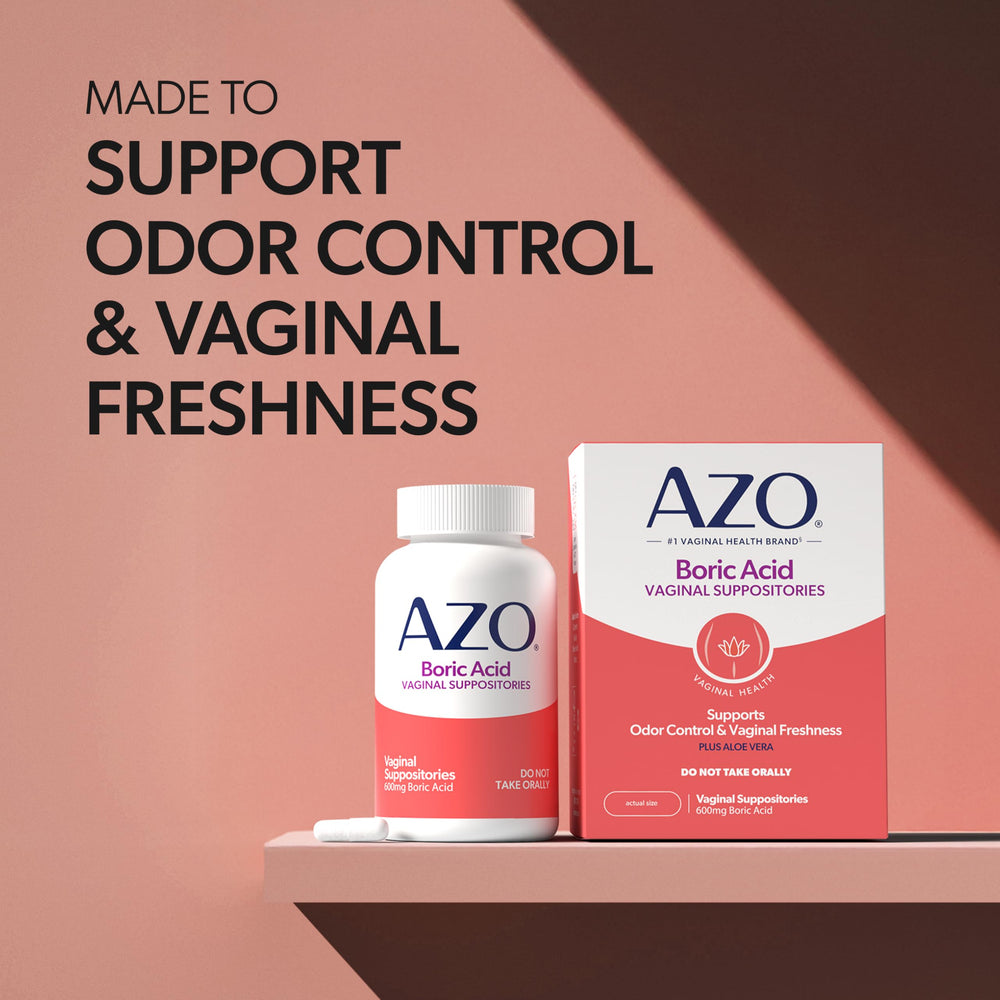 AZO Boric Acid on shelf ready to support daily routine.
