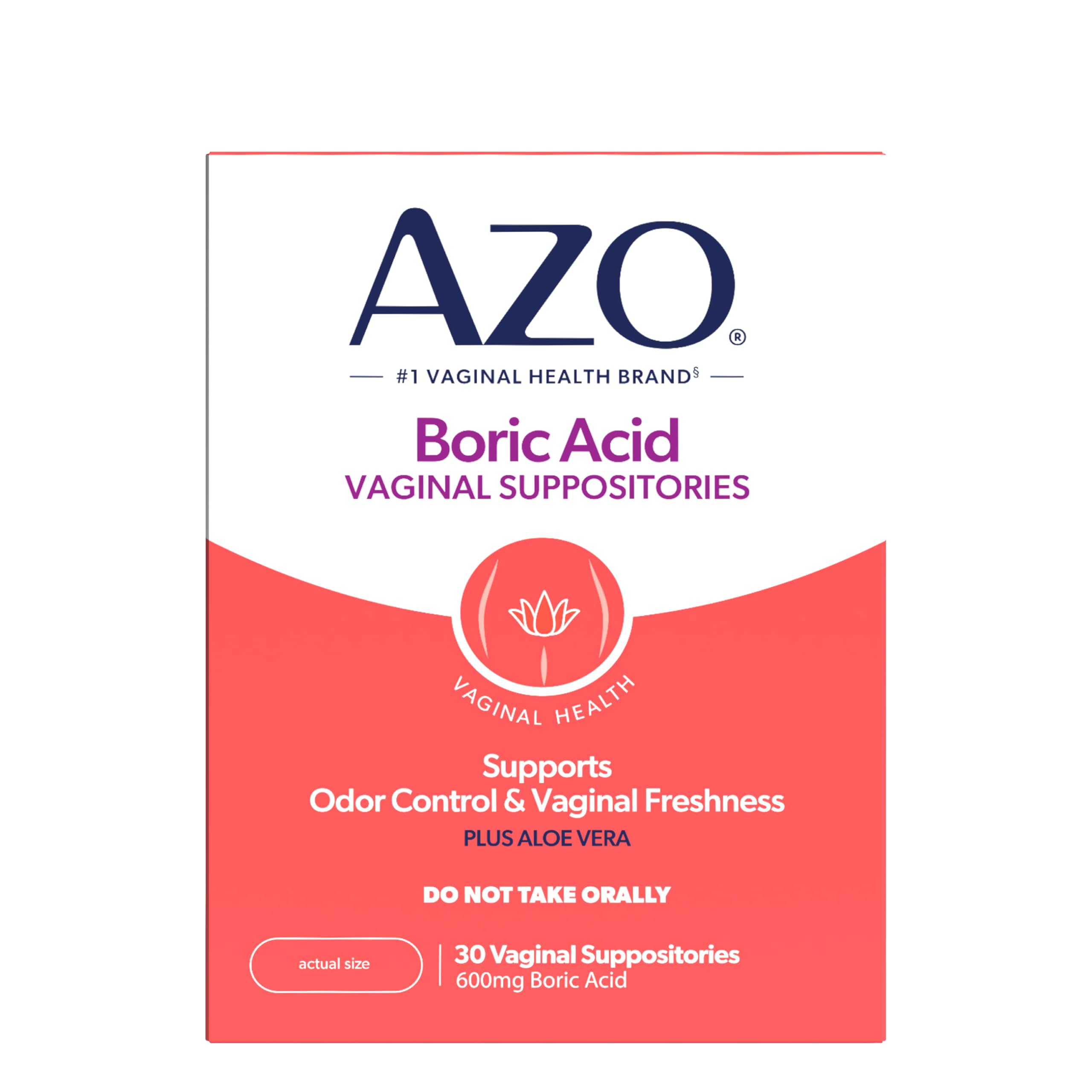 AZO Boric Acid packaging highlights protection and freshness.