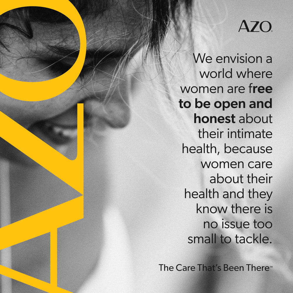 AZO Complete Feminine Balance bottle label showing gluten-free and sugar-free formulation
