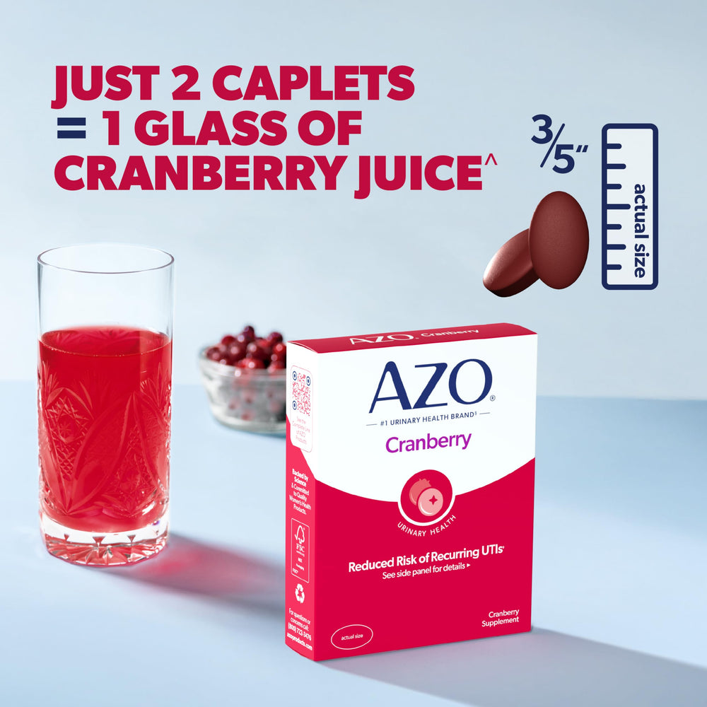 AZO Cranberry caplets gluten-free symbol signals dietary compatibility.