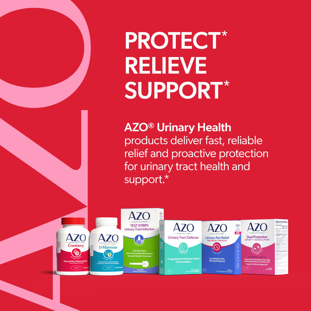 Brand AZO Cranberry Gummies logo highlights berry flavor and trust.
