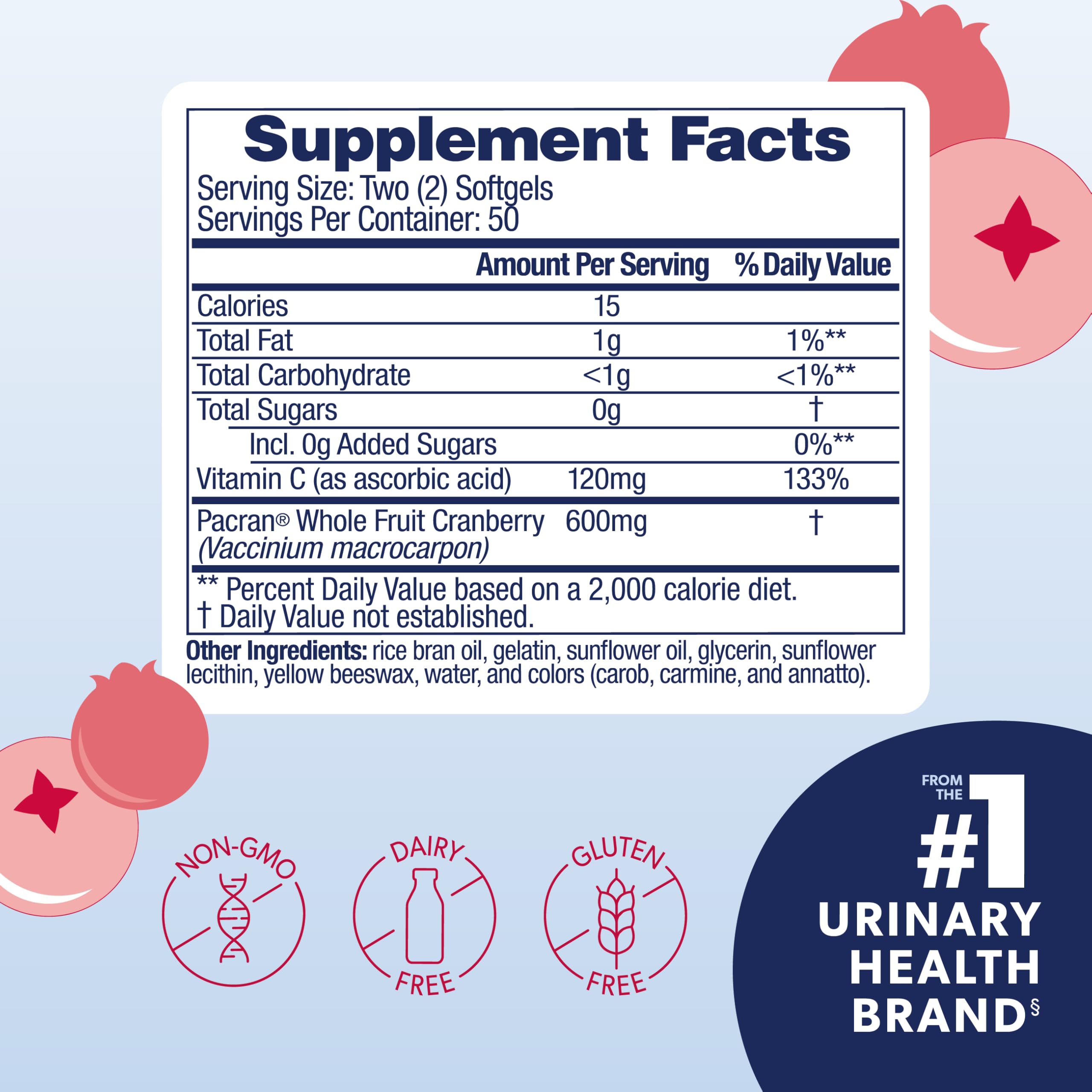 AZO Cranberry Pro softgels poured into a glass for daily use.