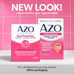 AZO Dual Protection capsules closeup highlighting easy daily use.