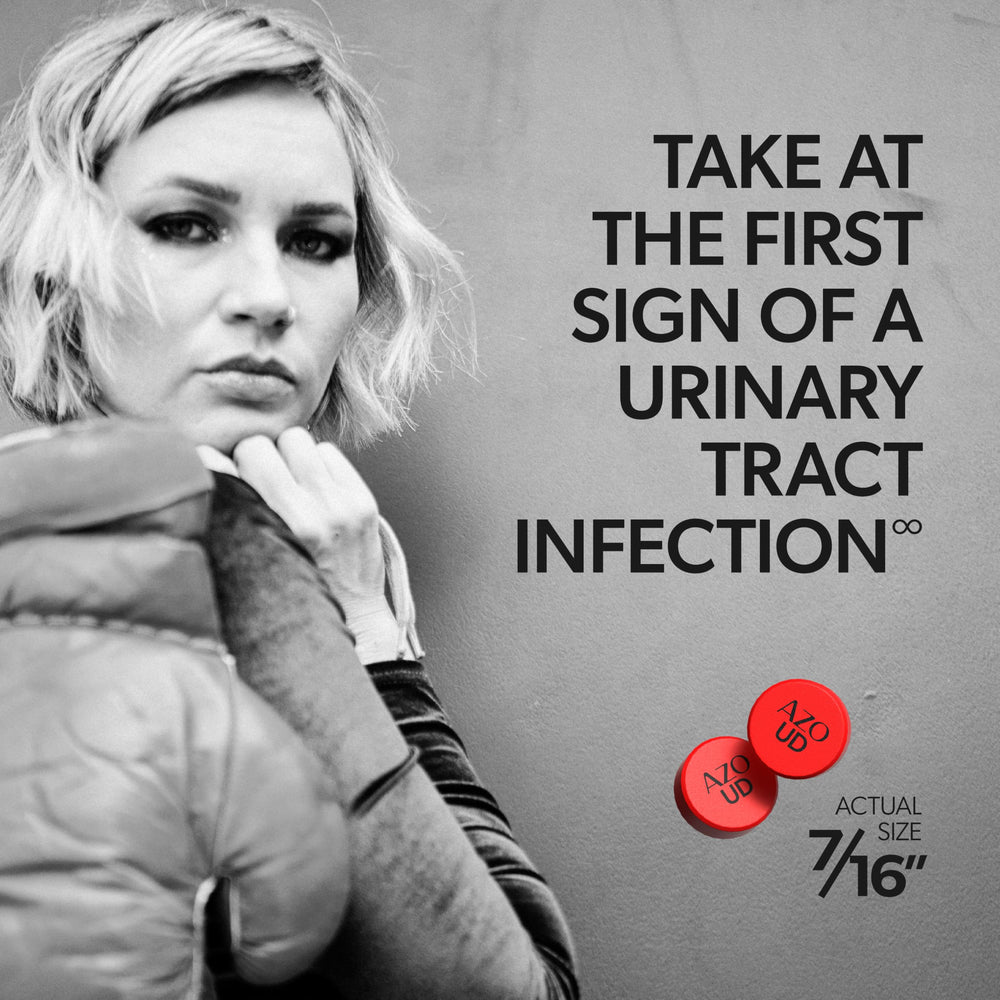 AZO Urinary Defense directions printed on label for first-use guidance.
