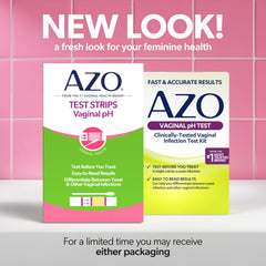 AZO vaginal pH test strips deployed for quick home results.