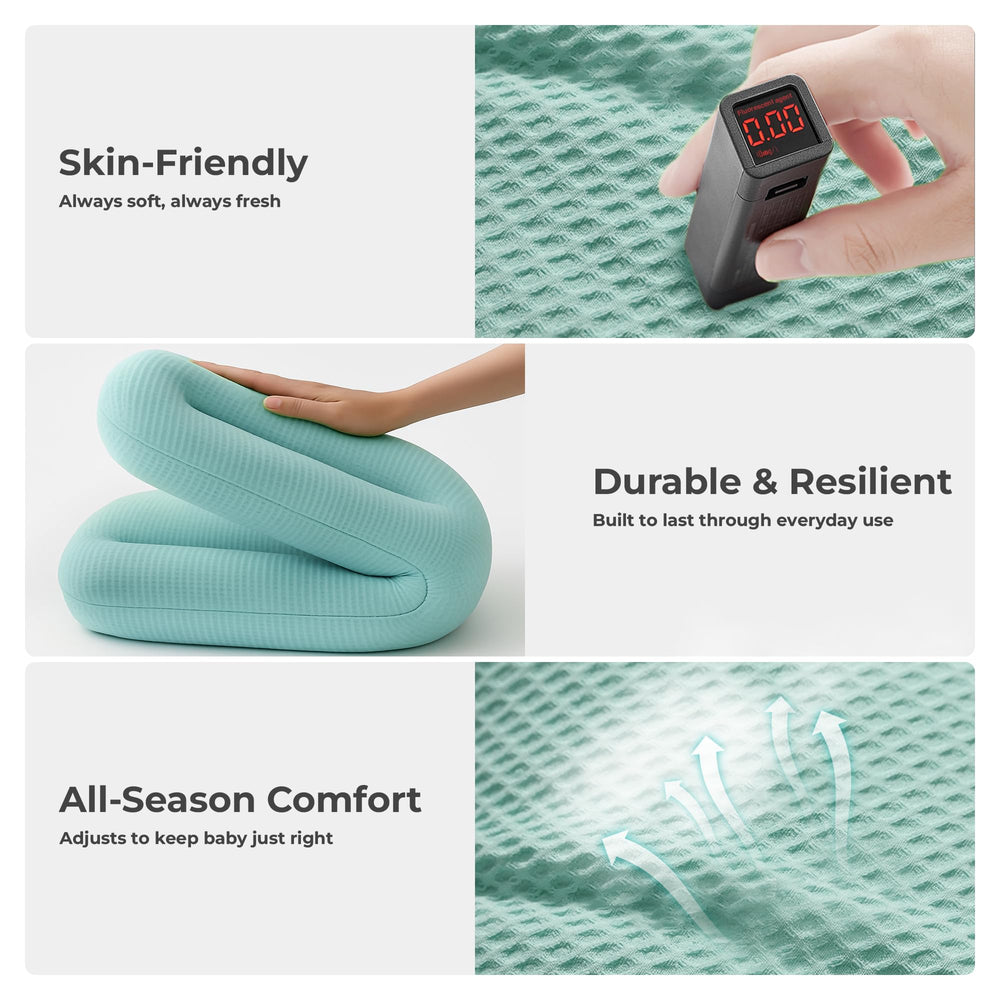 azopesy adjustable infant lounger blue shows 3D support for balanced growth.