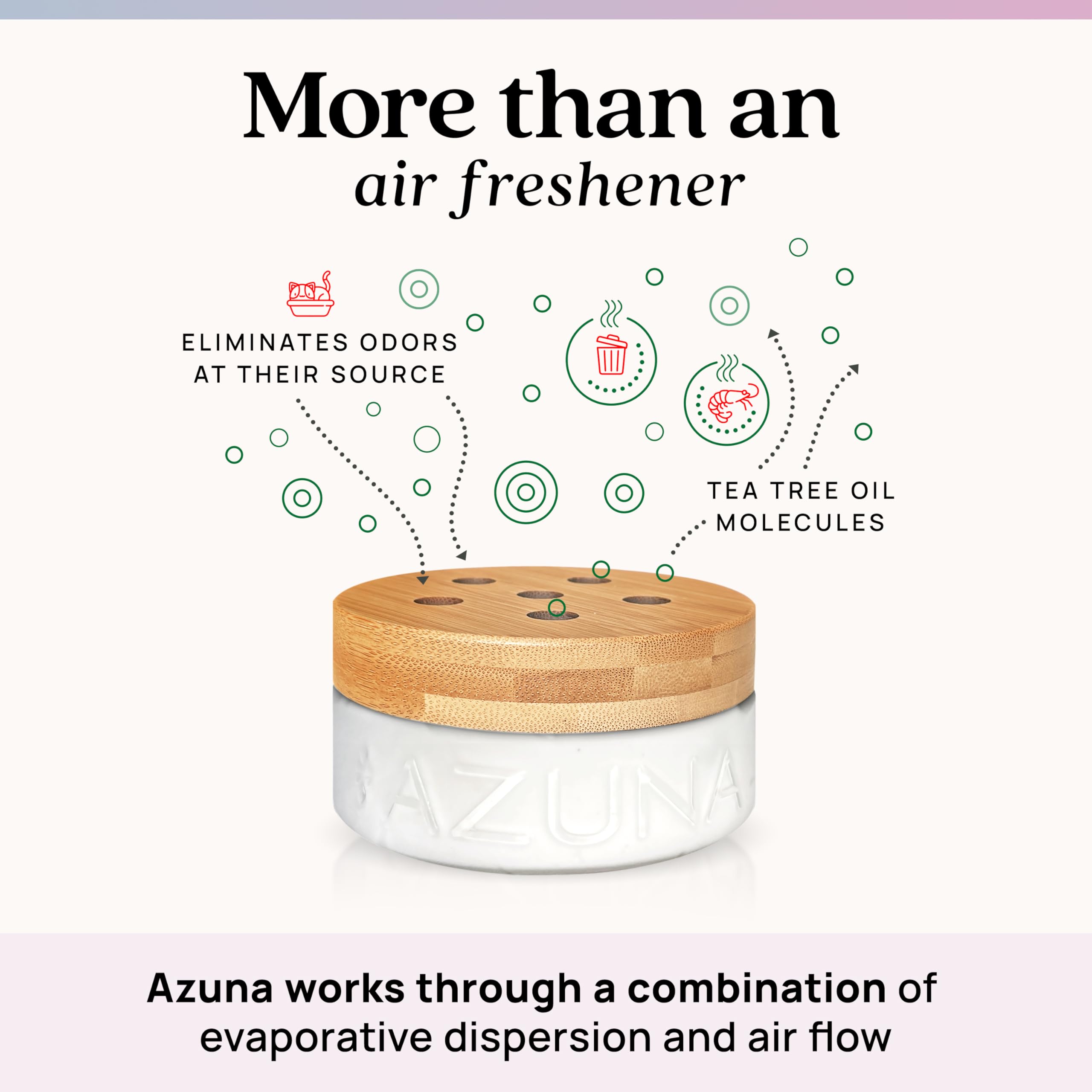 Azuna tea tree gel refill shown for continuous odor control