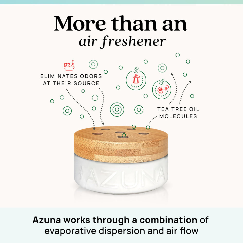 Azuna Tea Tree Gel Refill shows natural odor neutralizing gel.