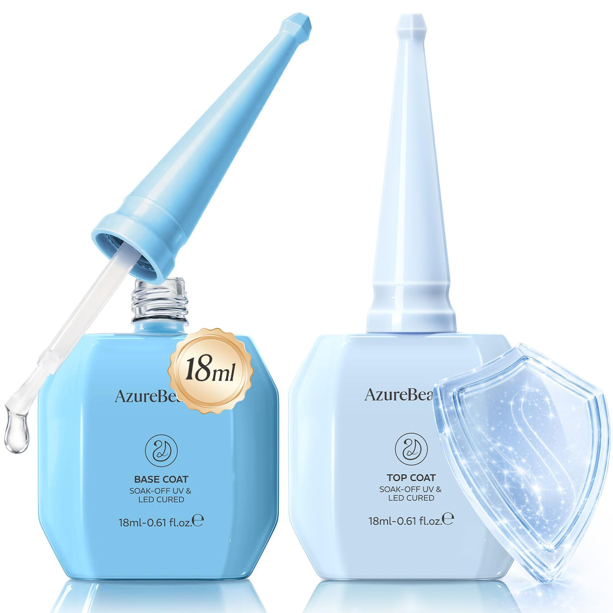 AzureBeauty 18ml gel base coat creates a smooth foundation for even color.