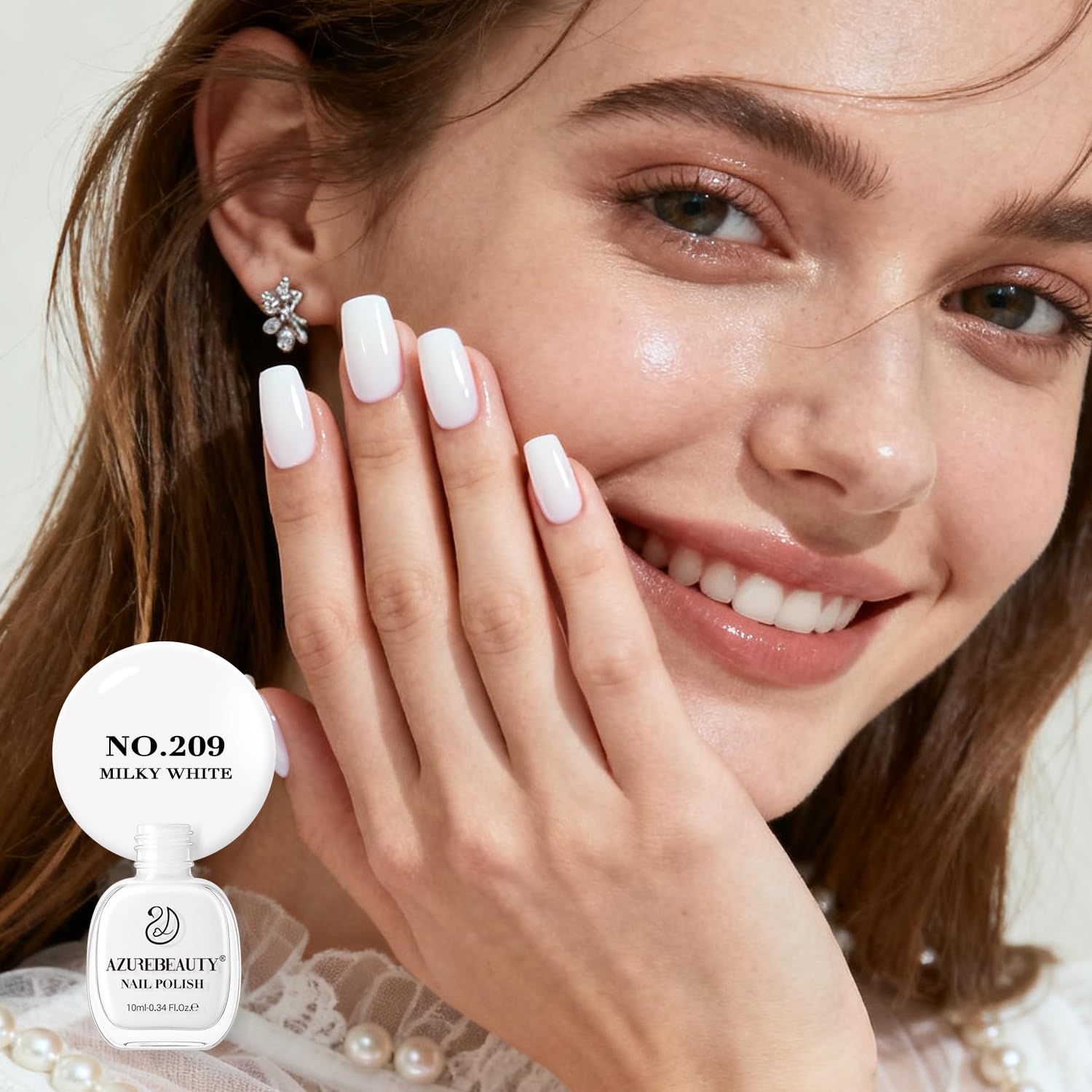 AZUREBEAUTY at-home manicure idea with Milky White for a sophisticated look.