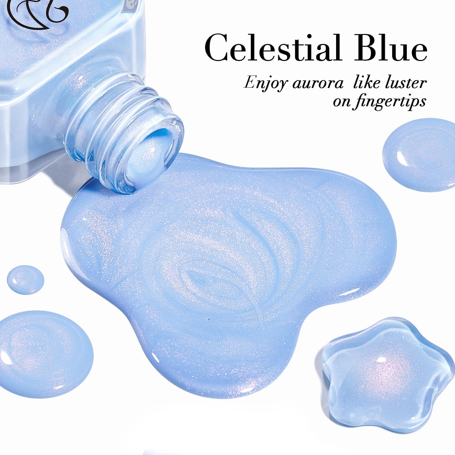 Close-up of brush applying AzureBeauty Celestial Blue for a smooth finish.