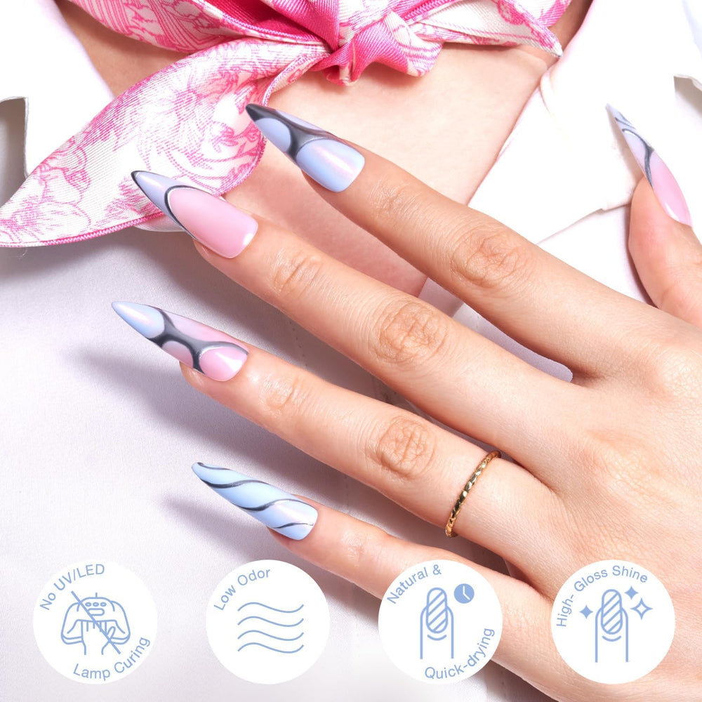 Gift-ready AzureBeauty box with Celestial Blue nail polish shade.