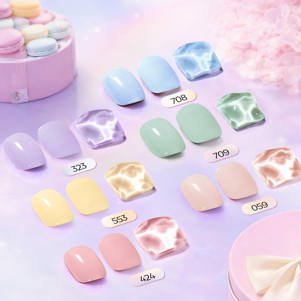 AZUREBEAUTY mint green dip powder creates fresh, playful nails.