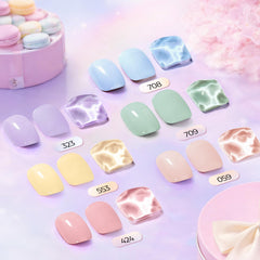 AZUREBEAUTY mint green dip powder creates fresh, playful nails.