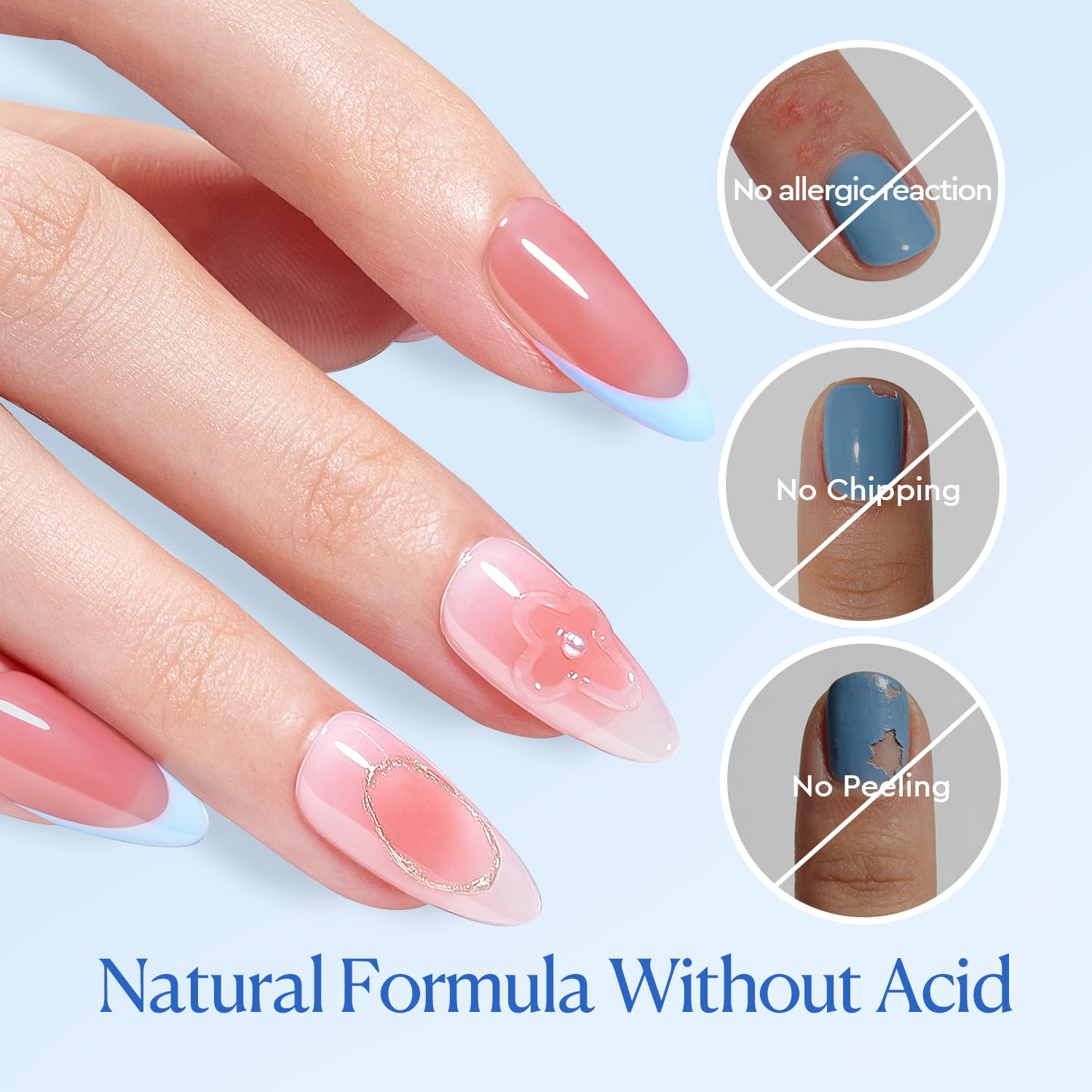 AzureBeauty Nail Primer label close-up highlights safety and fast drying