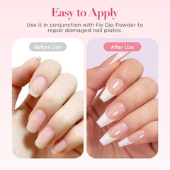 AZUREBEAUTY repair glue applying on a cracked nail during manicure.