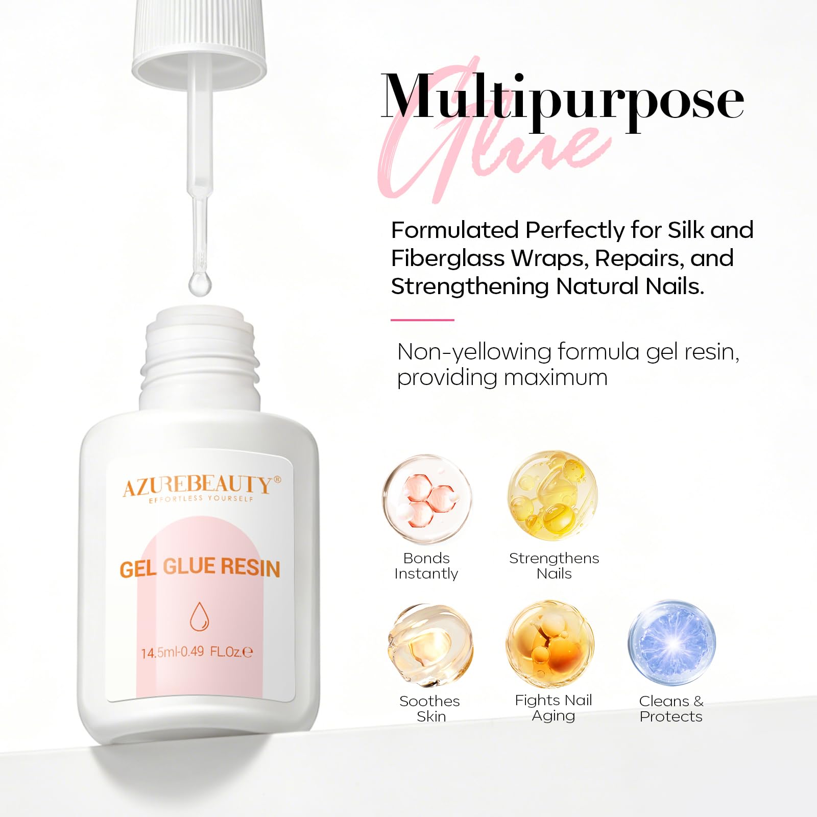 AZUREBEAUTY repair glue for press-on nails and DIY fixes.