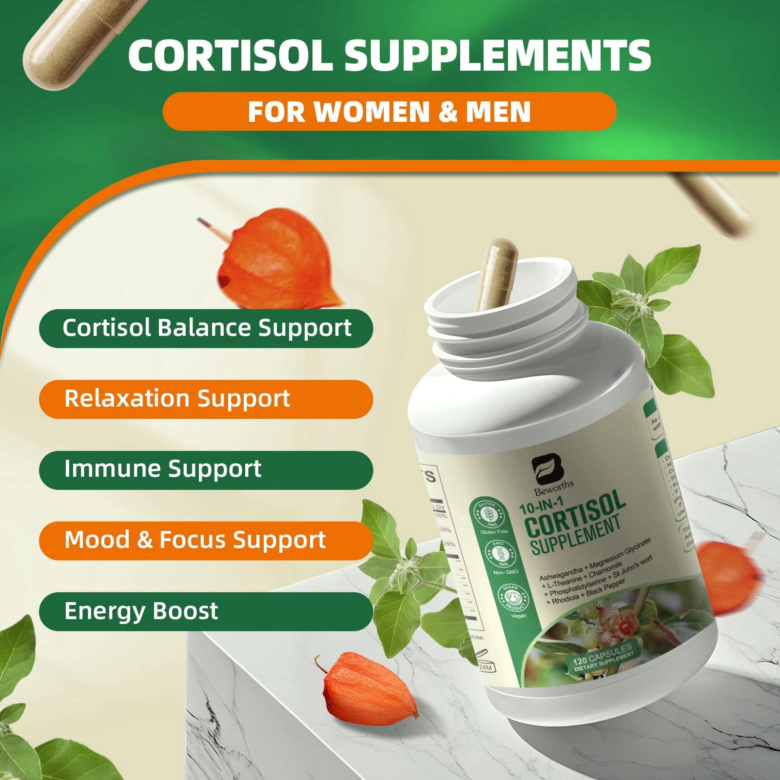 Close-up of ashwagandha extract from the Cortisol Detox formula