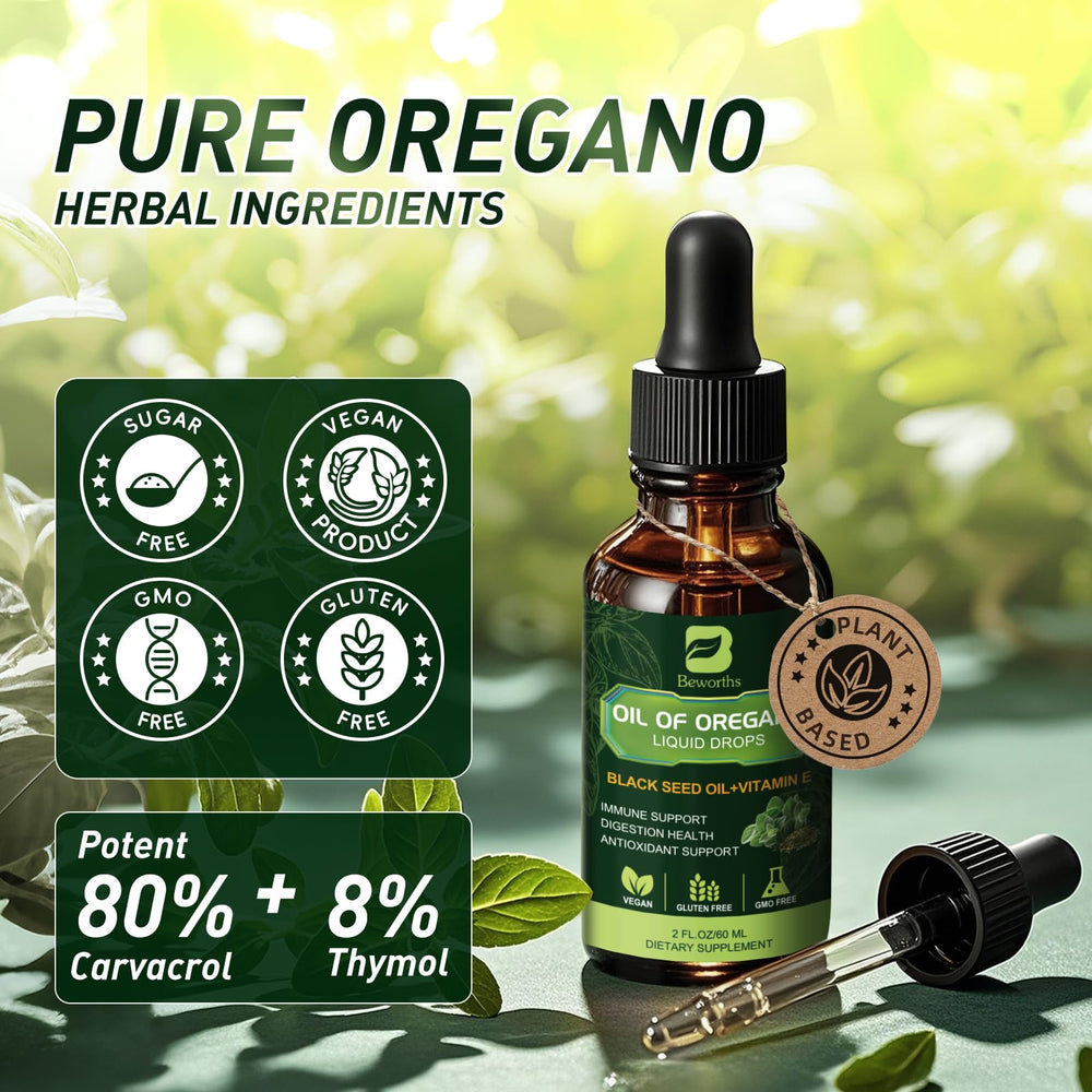 Oregano oil with black seed oil and vitamin E