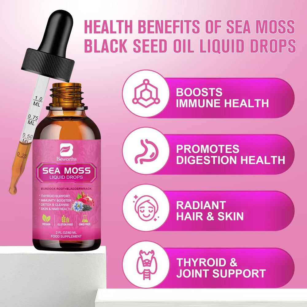 Close-up of the dropper from B BEWORTHS Sea Moss Liquid Drops
