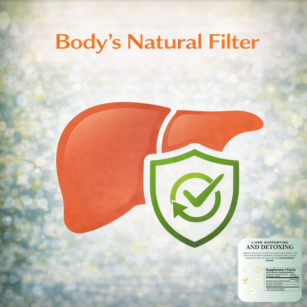 Illustration of Milk Thistle and Dandelion as active ingredients.