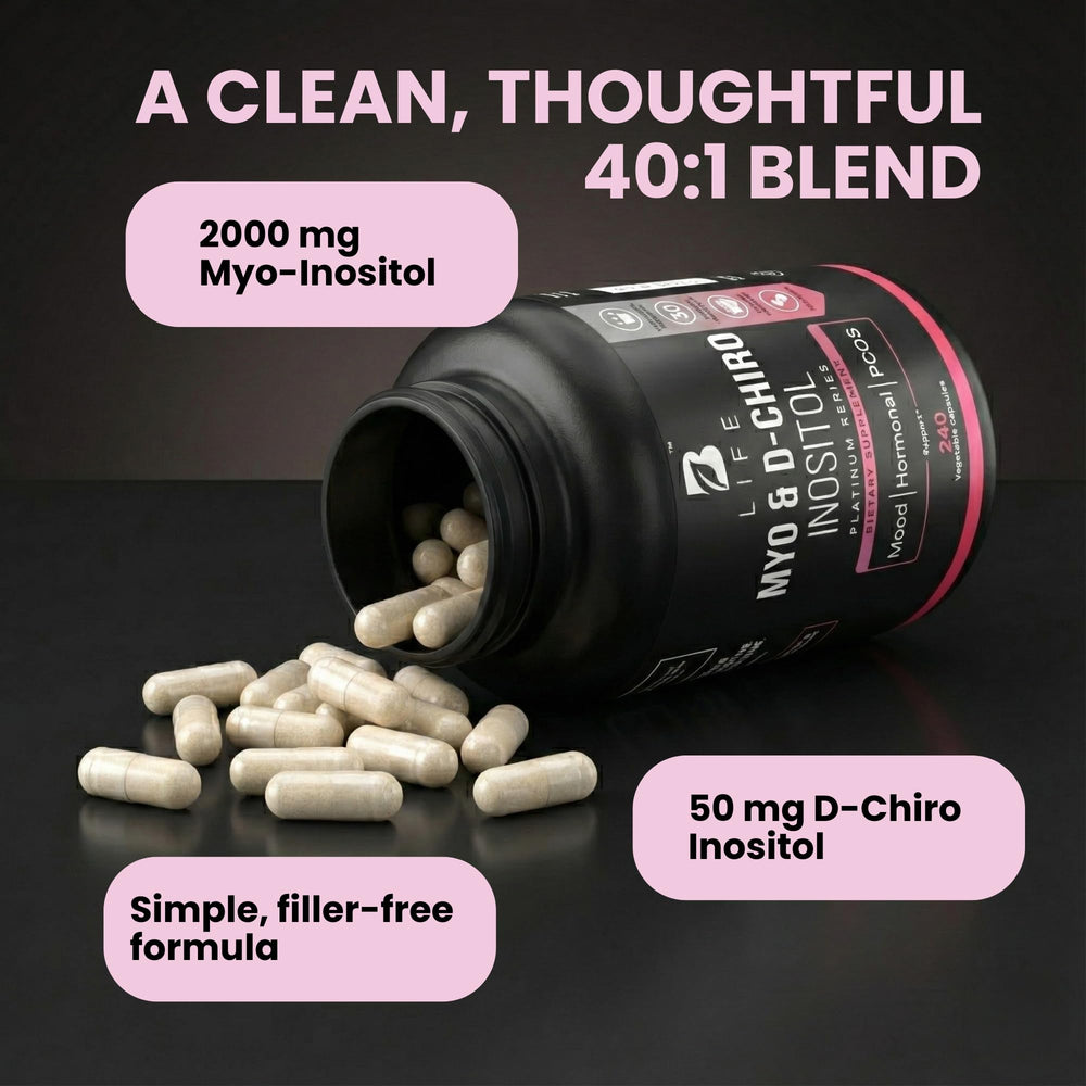B Life Company Myo-Inositol 40:1 label front for product clarity and trust