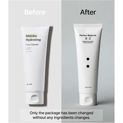 Close-up of the B_LAB cleanser foam showing gentle lather