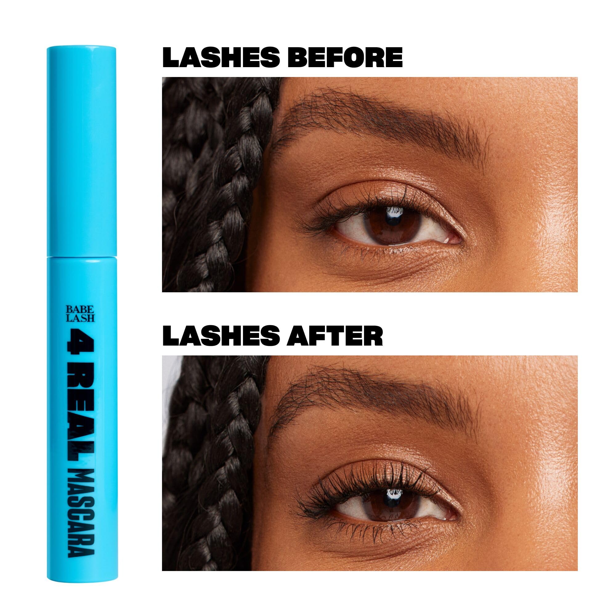 Babe Original 4 Real Mascara wand shows buildable volume without weighing lashes