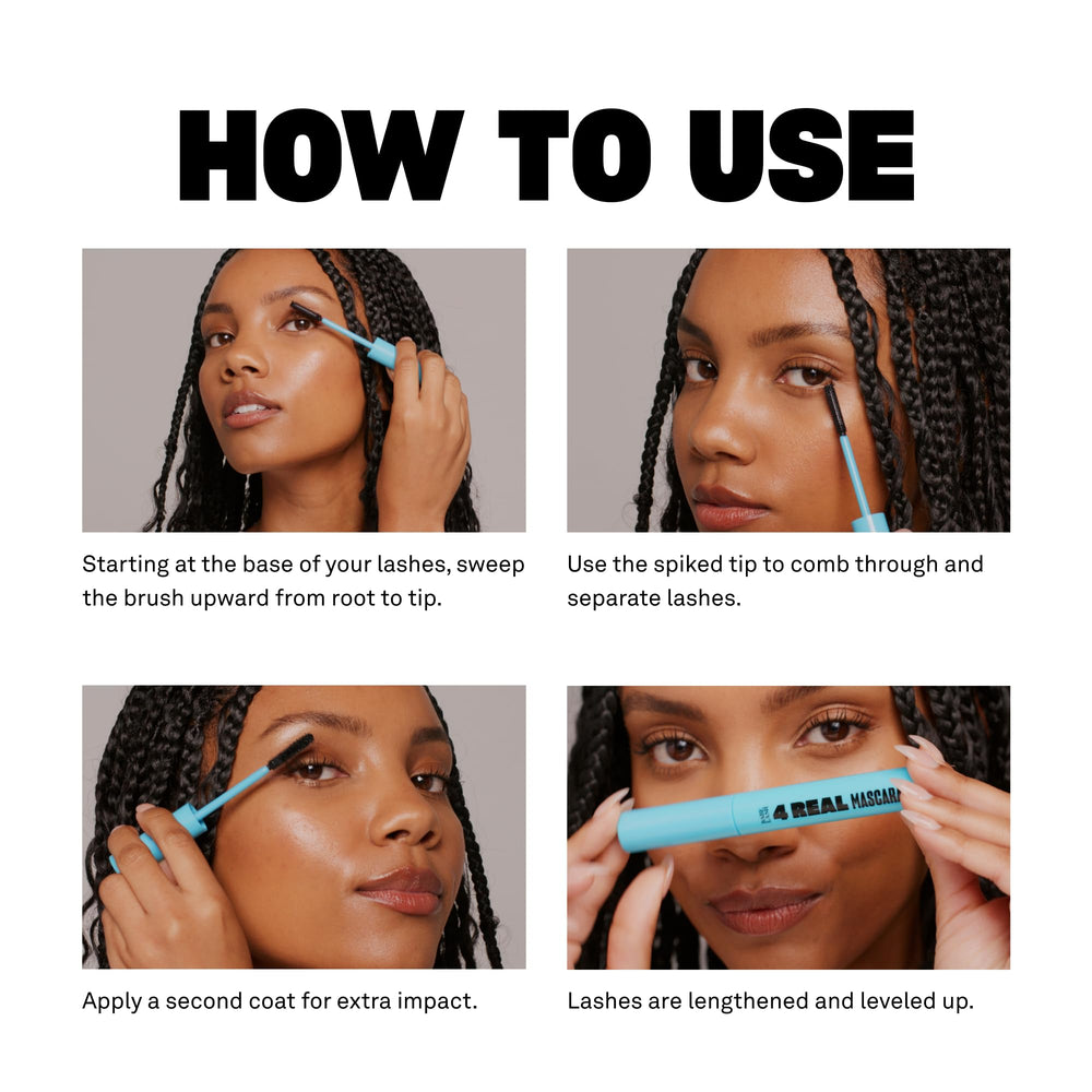 Babe Original 4 Real Mascara lashes after coating for length and definition