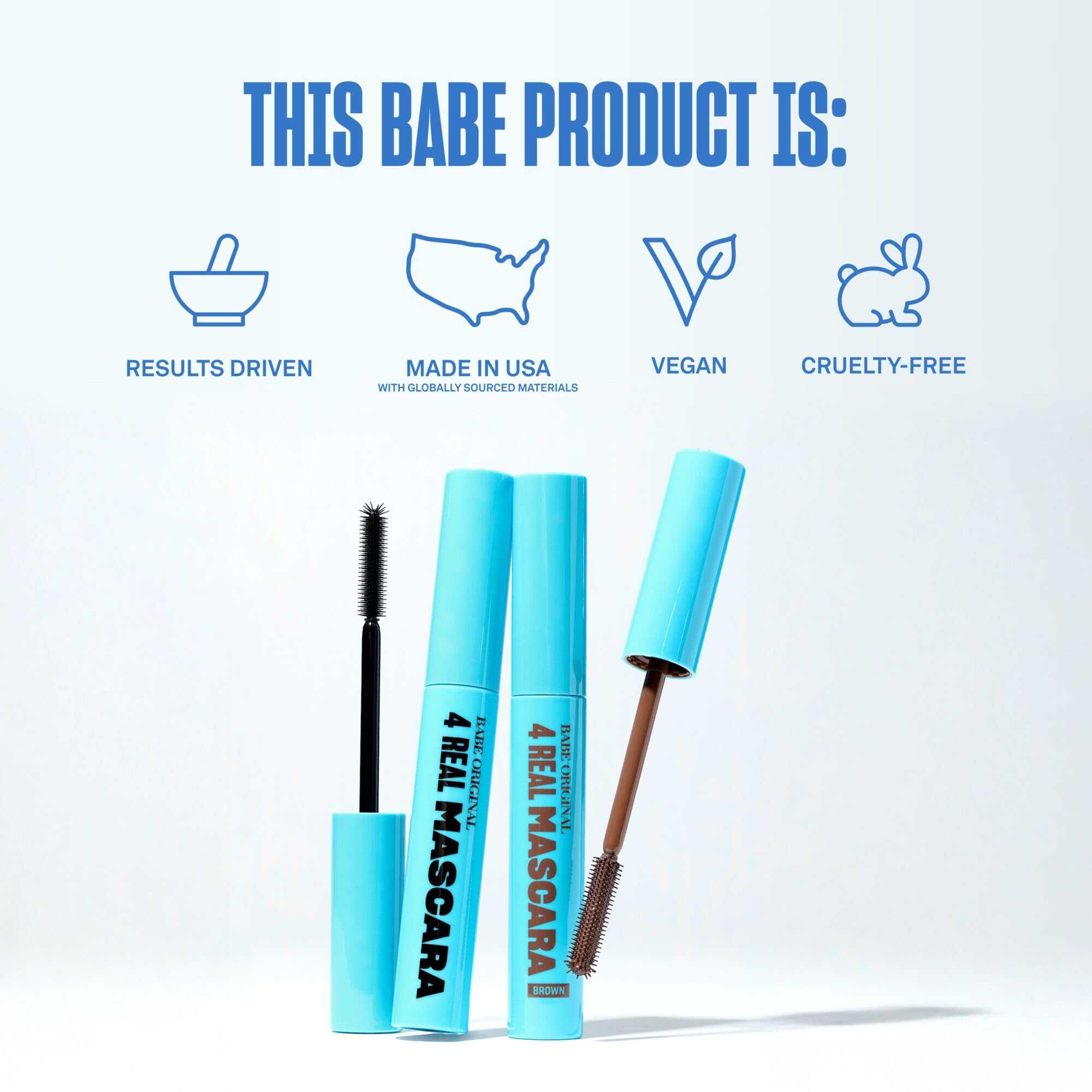Babe Original 4 Real Mascara Brown — versatile daily wear for a natural to dramatic flutter.