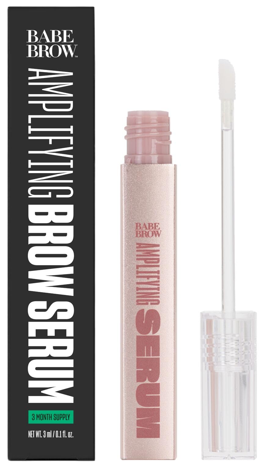 BABE ORIGINAL Brow Serum packaging showing vegan formula for fuller brows